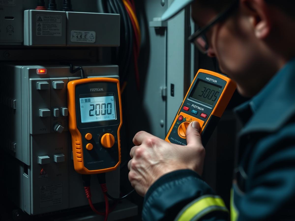 Pomiary elektryczne miernikiem przy rozdzielnicy